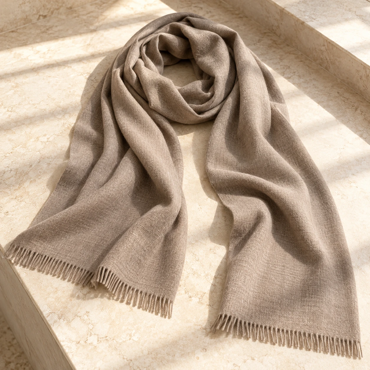 Stonefall Wool Wrap in Warm Stone