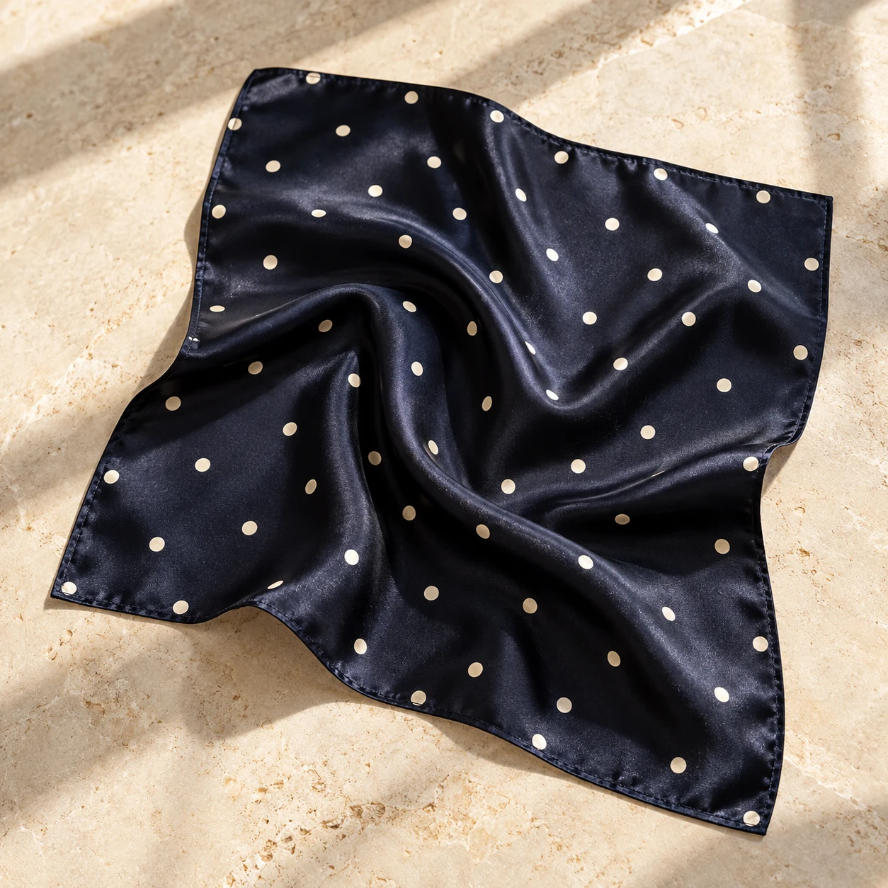 Midnight Dot Scarf in Midnight / Ivory