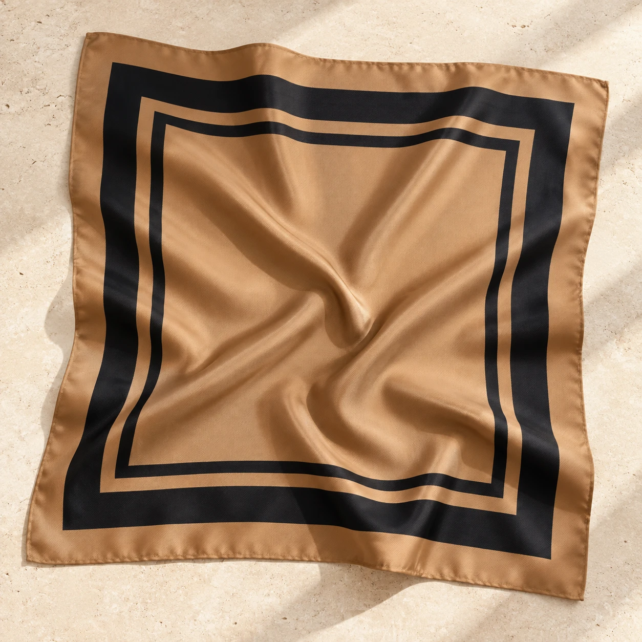 Gallery Frame Scarf in Camel / Black